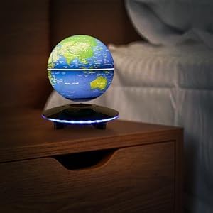 Levitating Globe Magnetic Levitation Floating Globe LED Table Lamp 6 In, Rotatable World Map Ball Spinning for Gifts & Home Desk Decor - Image 6