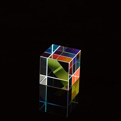 RGB Prism, Glass 6sides Bright Optical Glass Prism Cube Colorful Combiner Splitter for Physics and Decoration, 30mm - Image 7