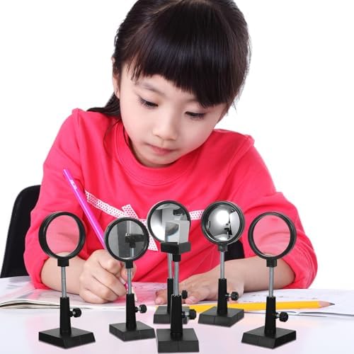 Holibanna Optical Experiment Kit with Plane Mirror, Prism, Concave and Convex Lenses, 6pcs Physics Teaching Set for Science Classroom and Student Use - Image 7