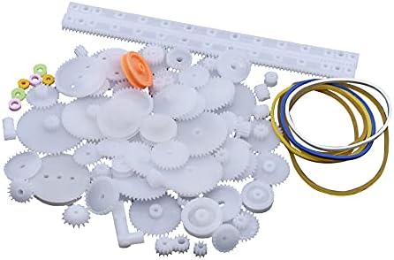 Artshu 75pcs Mixed Plastic Gearbox Rack Pulley Belt Worm Gear Single & Double-Gear 8-56 Teeth DIY Tool for Robot Repair & Toy Car DIY Kit - Image 6