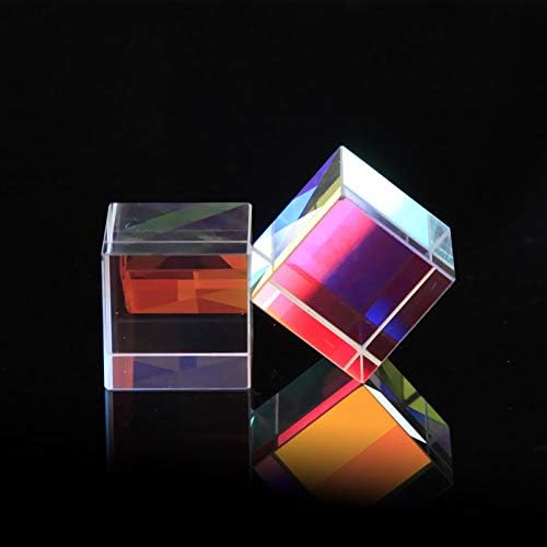 RGB Prism, Glass 6sides Bright Optical Glass Prism Cube Colorful Combiner Splitter for Physics and Decoration, 10mm - Image 7