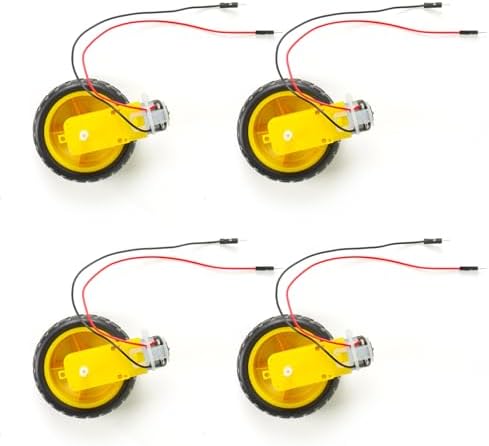 4 Sets TT Motor with Leads, DC 3-6V Gearbox Motor Dual Shaft 200RPM Ratio 1:48 Motor with Tire Wheel Kit for Arduino DIY Smart Car Robot - Image 5