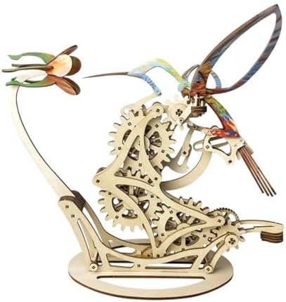 Aetheria 3D Wooden Puzzle for Adults, Colored Hummingbirds Model Kits - Steampunk Mechanical Wooden Puzzle Educational Brain Teaser for Adults to Build-Make Your Own Model -200+PCS - Image 5