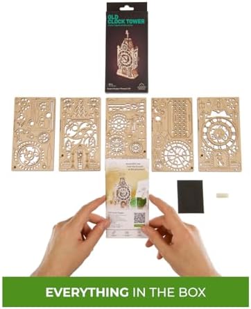 UGEARS Old Clock Tower, 3D Puzzle, 7.87-inch Height, Wooden Model Kits for Adults Clock Kit for Do It Yourself Wood Building Kit for Adult Mechanical Puzzle - Image 7