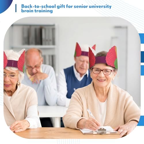 Janmercy Brains Hat for Teaching & Labels Elastic Cap Brain Model Brain Shaped Notepads Pencil for Learning Anatomical - Image 7