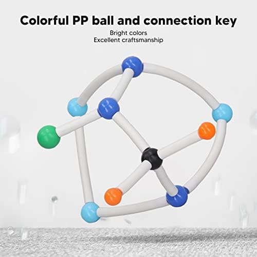 Chemistry Molecular Model Kit Vibrant Color 3D Educational Micro Molecular Structures Model for Student Teacher Learning PP Material 17.3x10cm Storage Box 54 Atoms 30 Short Bonds - Image 7