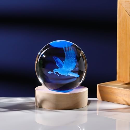 3D Dove Gifts for Women - Crystals Ball 60mm Glass Animals Figurine - Birthday Gift for Best Friend, Lovers Keepsake Paperweight - Image 5