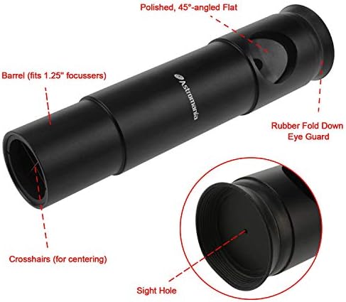 Astromania 1.25Inch Metal Collimating Cheshire Eyepiece Without Laser for Newtonian Reflector Telescope - Long Version - Bundle with - Accessory Kit Telescope Fully-Coated Eyepieces - Image 7