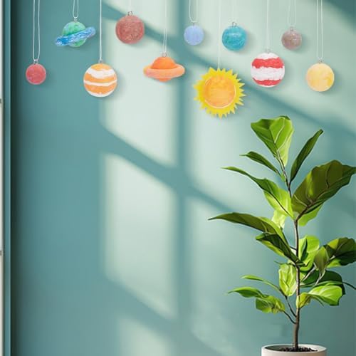 WEBEEDY Solar System Foam Ball Kit for Crafts,DIY System Project Kit Include Foam Balls Pigments Brushes Starry Sky Background Cloth for Hanging Space Project Party Decor Christmas Birthday Gift - Image 5
