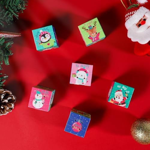 24 Pcs Premium Mini Cubes, Christmas 1.18" 3x3x3 Puzzle Cube Set with Fine-Textured Surface Finish, Stocking Stuffers, Birthday Party Favors, Classroom Prizes, Stress Relief Fidget Toys - Image 7