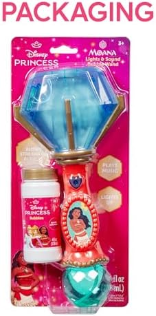 Little Kids Disney Princess Moana Light and Sound Musical Bubble Wand, Includes Bubble Solution - Image 5