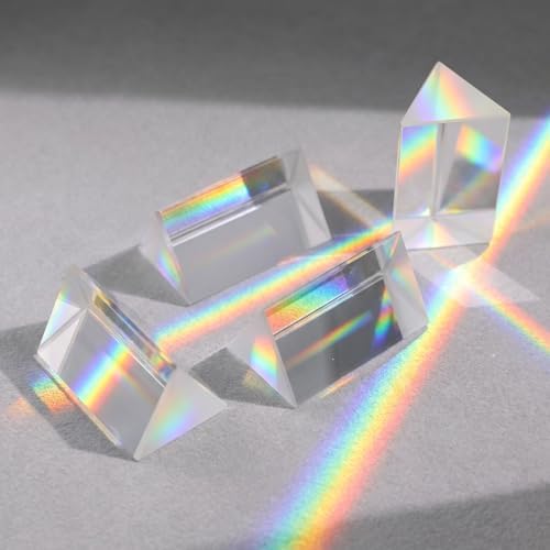 12PCS Optical Glass Triangular Prism, Clear Triangular Prism Optical Glass Triple Prisms, 5cm/2inch Crystal Equilateral Prisms Set for Photography Effects Physics Teaching Light Spectrum Optics - Image 7