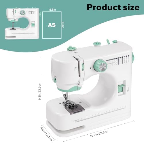 Sewing Machine for Beginners, Mini Sewing Machine with Sewing Kits, Electric Portable Sewing Machine with Full Featured, Built-in 12 Stitches, Twin Needle - Image 7