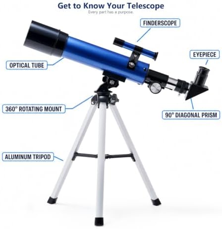 Telescope for Kids 8-12, 100x Magnification Beginner Kids Telescope - Image 7
