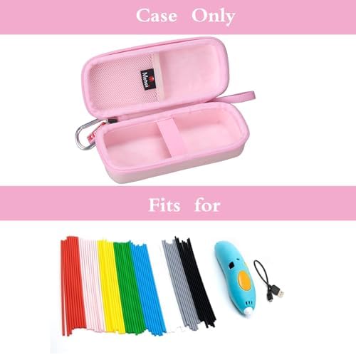 Mchoi 3D Printing Pen Case for 3Doodler Start+ Essentials 3D Printing Pen for Kids, Shockproof Travel Storage Pen Refills Bag for Boys & Girls, Case Only (Pink) - Image 7