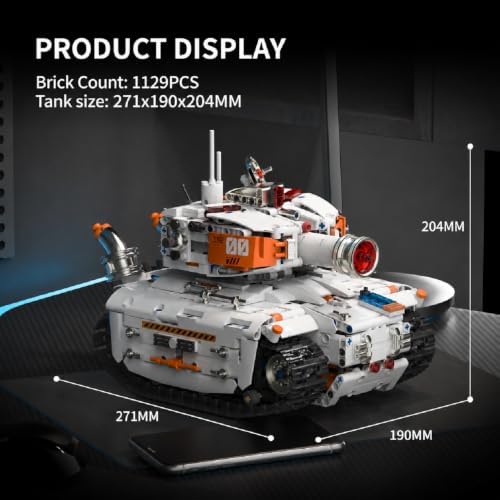 VANLINNY 2 in 1 Rc Tank & Excavator Building Block Set–1129 Pcs Programmable Mechanical Tank Toy with 360° Rotation, Functional Arm Excavator Toy with Bucket, STEM Science Kits for Boys Girls 8-14 - Image 7