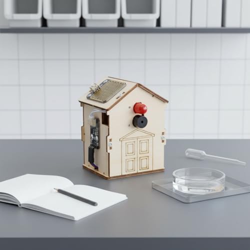 Wooden Rain Kit Science and Technology Learning Rain Alarm Model Experiment Educational Toy for Kids, School - Image 7