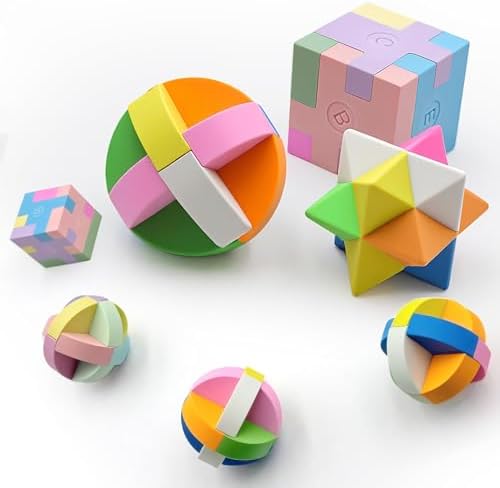 PROLOSO 15 Pcs Puzzle Cube Pencil Erasers Kids Party Favors Classroom Student Prizes Brain Teasers - Image 6
