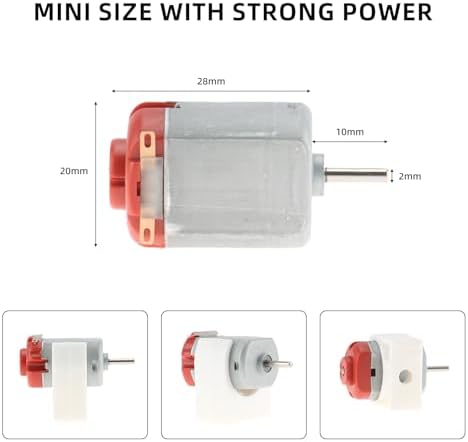 6 Sets DC Motors Kit Mini Electric Hobby Motor 3V-12V 25000RPM with 60PCS Plastic Gears, TT Motor, 2AA Battery Holder, Boat Rocker Switch, Shaft Propeller, Plastic Wheels for DIY Science Projects - Image 7
