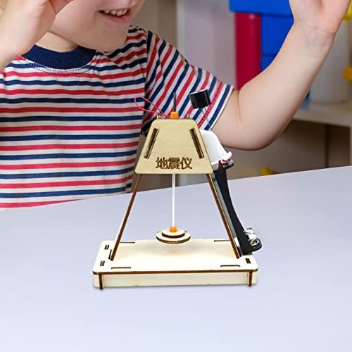DIY Earthquake Alarm Science Experiment Kit STEM Toy for Kids 14cmx8cm Wood Mechanical Model - Image 7