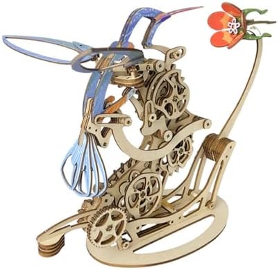 3D Wooden Colored Mechanical Hummingbirds Model Kits for Adults, DIY Creative Handcrafted Wooden Bird Assembly Kit, Perfect Present for Friends, 200+Pieces, Red - Image 5