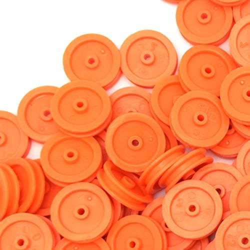 EUDAX 100 Pcs 2mm Hole Orange Plastic Belt Pulley for DIY RC Toy Car Airplane - Image 5
