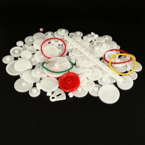 132PCS Small Gear Kit Plastic Gears Belt Pulley Single Gear Spindle Gear Small Motor Gears for DC Motor RC Car Robot Model Toy DIY Gear Replacement (132) - Image 4
