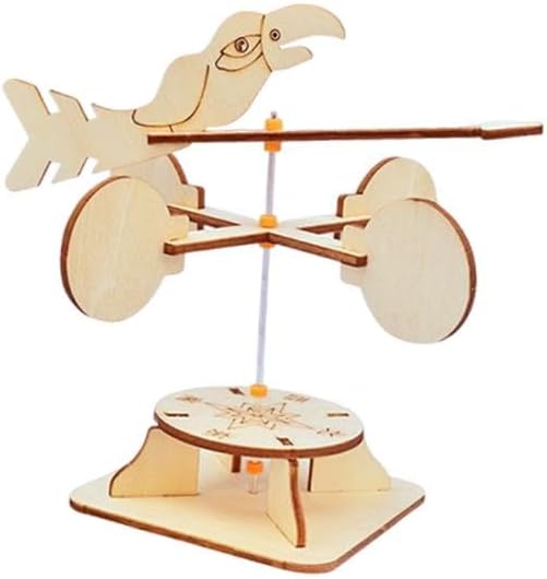 DuskHaven Weather Vane Model DIY Wind Vane Kit Wind Direction Indicator Educational Toy Science Experiment Assembly Wood Material Suitable for Kids Learning - Image 7