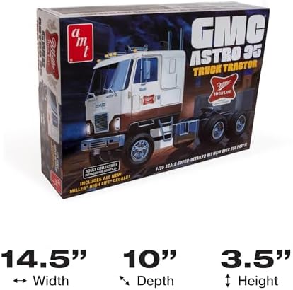 Round 2 Unknown AMT GMC Astro 95 Semi Tractor (Miller Beer) 1:25 Scale Model Kit (AMT1230) - Image 5