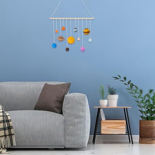 WEBEEDY DIY Solar Foam Ball Wall Hanging Kit Unpainted Hanging Solar Project Kit for Crafts Making,Solar System Model with Foam Balls Pigment Brush for Party Hanging Decor Christmas Birthday Gift - Image 5
