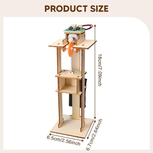 DIY Electric Elevator Lift Model Science Experiment Kit, Wooden Building Toy for Hand Eye Coordination & Creativity Teaching Aids - Image 7