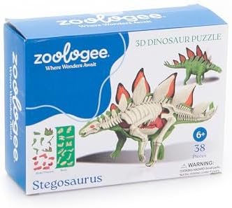 The Petting Zoo Stegosaurus Dinosaur 3D Puzzle, 6 in by ZoologeebyThePettingZoo