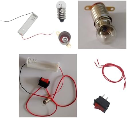 FDXGYH 1 Pack Electrical Circuit Experiment Kit DIY Circuit Experiment Small Bulb Lights up Kit Battery Box Lamp Holder Switch for Home School Educational Kit (1.5V) - Image 4