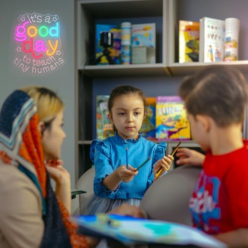 It's a Good Day to Teach Tiny Humans Neon Sign for Classroom School Decor - Image 6