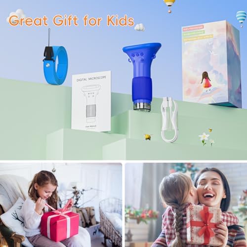 Microscope for Kids, SKYBASIC 2" IPS Screen 1000X Handheld Digital Microscopes HD Pocket Portable Mini USB Microscope Camera, PC Compatible, Science Edu Fun Birthday Gifts Toys for Children Students - Image 7