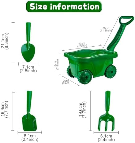 Kids Gardening Tools with Outdoor Yard Wheelbarrow Set Toys, Ages 3+ - Image 7