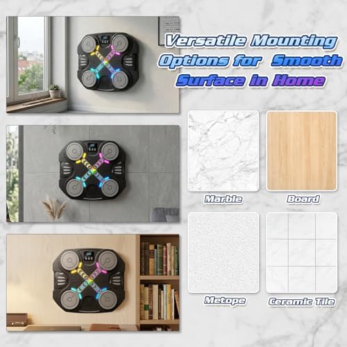 Music Boxing Machine for Kids, Smart Wall Mounted Wireless Punching Target - Image 7