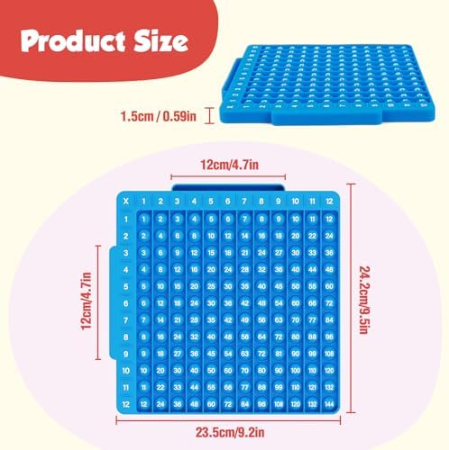 Torlam Math Board, Multiplication Game Board, 12x12 Math Manipulatives Game Board Multiplication,Division, Addition, Subtraction Games Toys for Kids, 1st, 2nd, 3rd, 4th, 5th, 6th Grade - Image 7