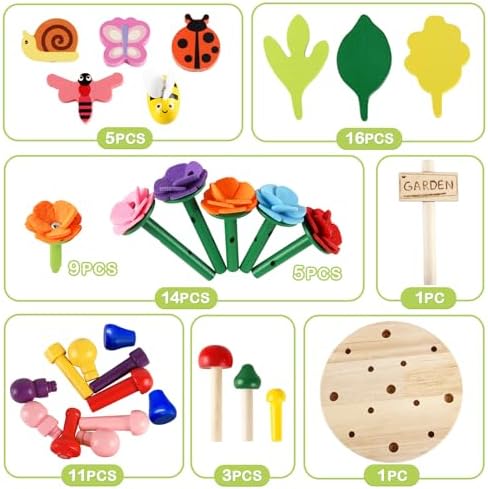 Wooden Flower Garden Building Toys for Kids, STEM Educational Activity Preschool Kit Gift for Boys Girls Age 3 4 5 6 7 Years Old, Stacking Game for Toddlers Build a Bouquet Spring Gifts - Image 7