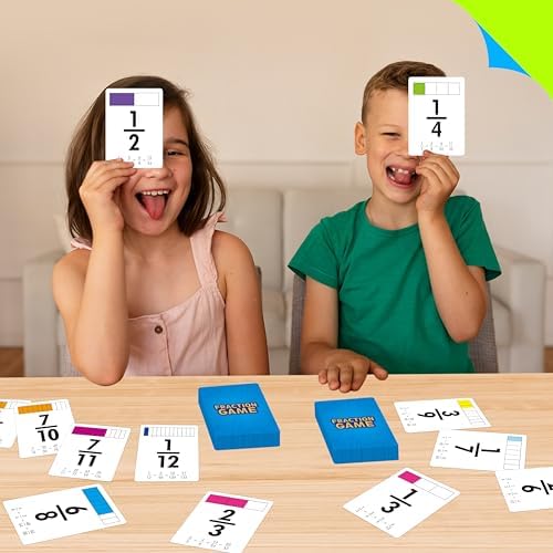 68 Fraction Flashcards - Funny Math Game Cards for All Fractions 1-12, Compare and Simplify, Educational Learning Tool for School Supplies - Image 7