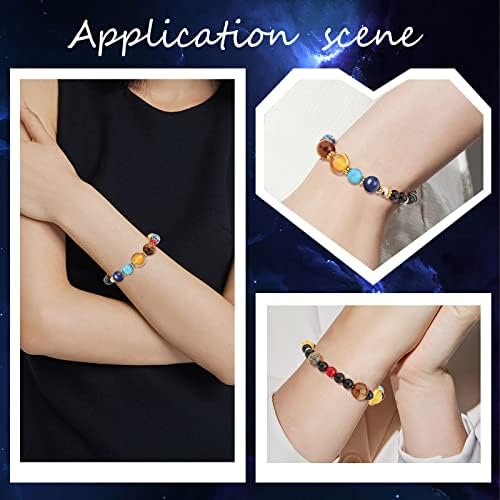 SUNNYCLUE 1 Box 300+Pcs DIY 10 Sets Solar System Bracelets Kit Galaxy Universe The Nine Guardian Planets Obsidian Beads Beading Bracelet Necklace Natural Gemstone Bead for Jewelry Making Kits Craft - Image 6