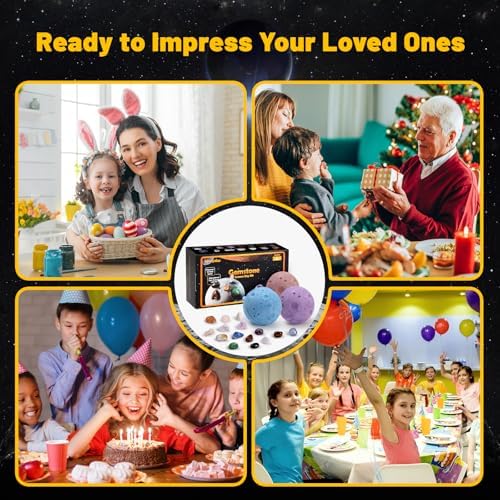 Gemstones Dig Kit, Science Kit for Kids, Dig up 15 Real Gems & Explore Solar System, STEM Educational Mining Space Toys, Archaeology Geology Science Experiments Gift for Boys&Girls Age 6-8-12 - Image 7