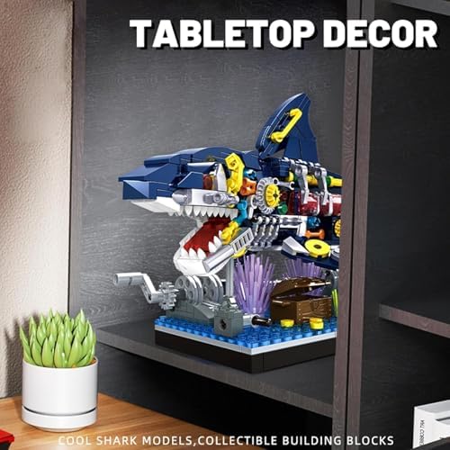 Mechanical Shark Building Blocks Set, Rotatable Shark Toys, 499 PCS - Image 5