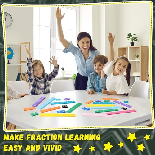 12 Sets Sayglosy Fraction Tile Manipulative for Math Classroom, Vivid Color - Image 6