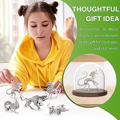 Microworld 3D Metal Model Kits, Mechanical Monkey 3D Metal Puzzles, Steel Warcraft Collection 3D Puzzles for Adults, DIY Animal Brain Teasers Home Decor - Image 6