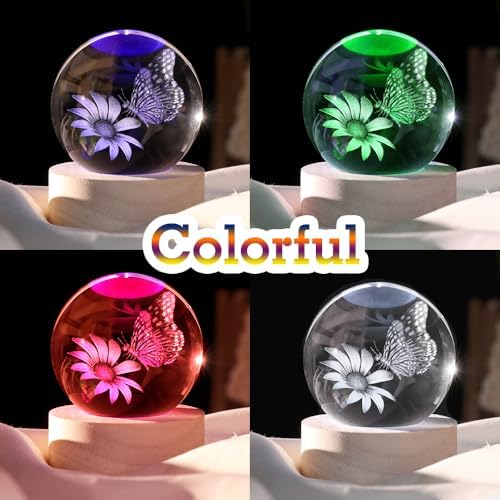 Butterfly Gifts for Women Her 3D Crystal Ball Butterfly in Glass Ball - Image 6