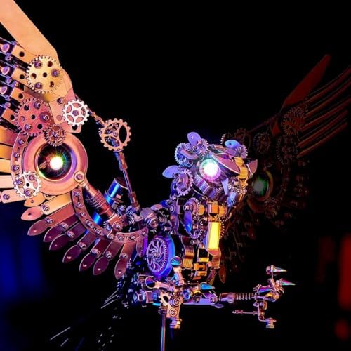 3D Steampunk Mechanical Metal Puzzle Kit: DIYGyrfalcon Eagle Model - 3D Jigsaw Assembly Kit, Handmade Craft Collection for Adults, Teens, Boys, and Girls(1800+Piece) - Image 7