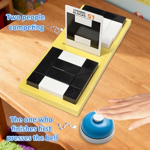 Puzzle Blocks for Kids,Education Puzzle Toy with Storage Tray,Brain Teaser with Challenges Cards 3D Logic & Spatial Thinking Tabletop Toy for Boys Girls - Image 6
