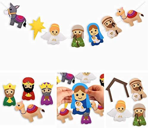 CiyvoLyeen Kids Sewing Kit Crafts – DIY Nativity Scene Christmas Ornament Sewing Set for Girls & Boys Beginner Craft Kit for Kids - Image 7