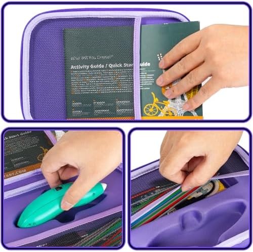 Case for 3Doodler Start+ Essentials (2023,2024) 3D Pen Set, Art Activity Set Storage for Educational STEM for Boy Girl, Carrying Case for Printing Filament Refill and Accessories, Black (Box Only) - Image 7